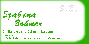 szabina bohmer business card